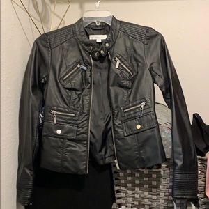 NY&Co leather motto jacket
